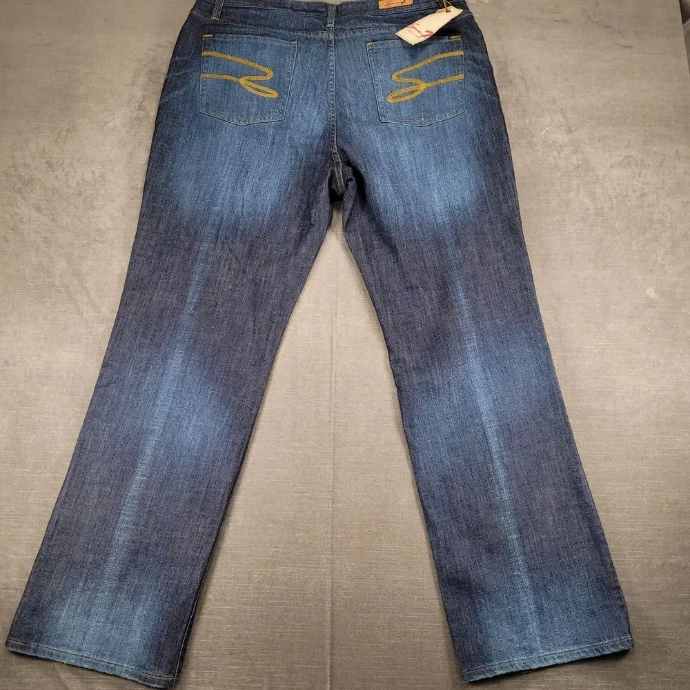 Seven7 Classic Straight Leg Medium Wash‎ Denim Jeans Womens Size 20 New